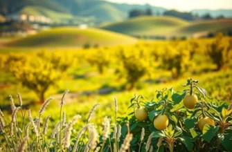 A scenic view of a natural landscape filled with fresh produce.