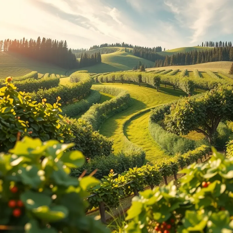 A vibrant sunlit field brimming with fresh vegetables, symbolizing plant-based abundance.
