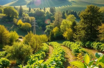 A vibrant landscape filled with sunlit organic produce, symbolizing ecological eating choices.