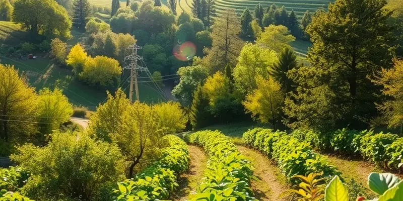 A vibrant landscape filled with sunlit organic produce, symbolizing ecological eating choices.