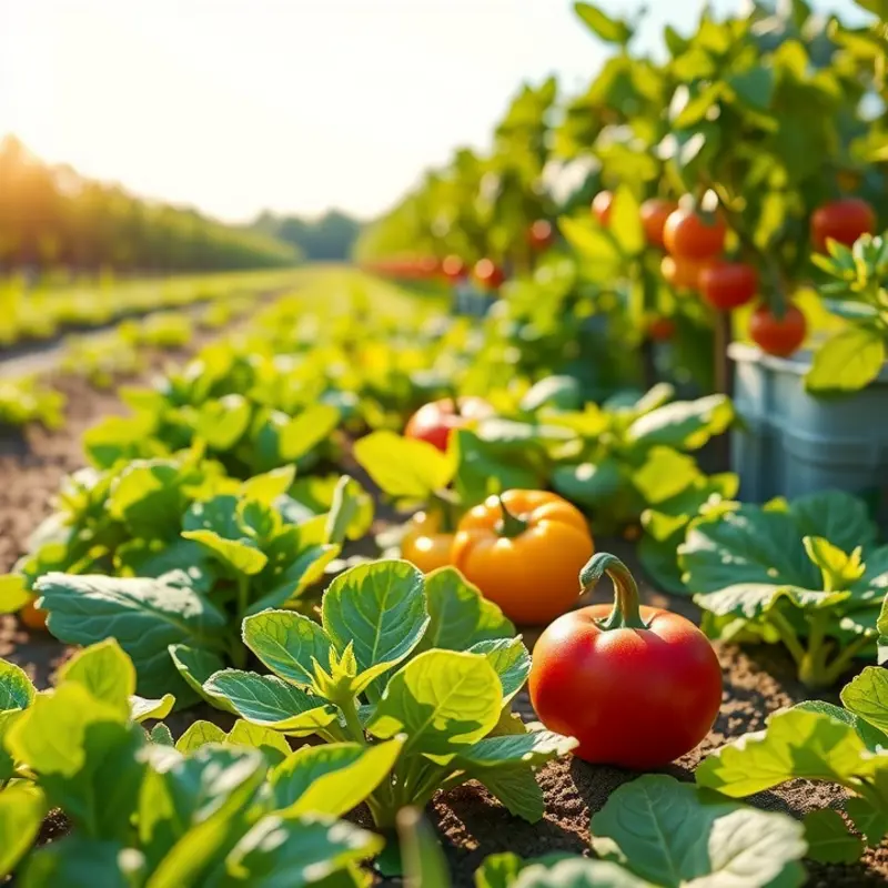 A vibrant orchard filled with fresh produce, highlighting the essence of sustainable food storage.