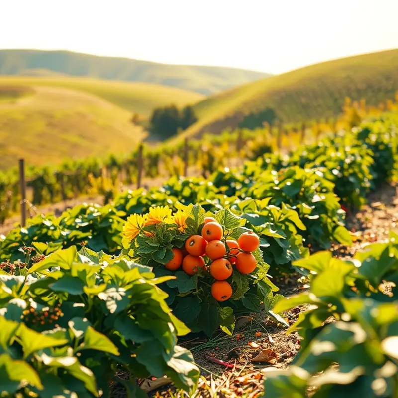 A vibrant garden full of organic produce showcasing the beauty of fresh ingredients.