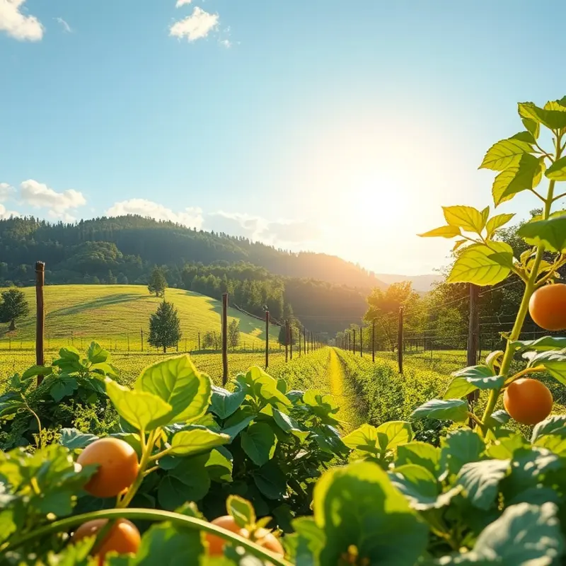 A serene landscape highlighting the bounty of nature’s organic produce.