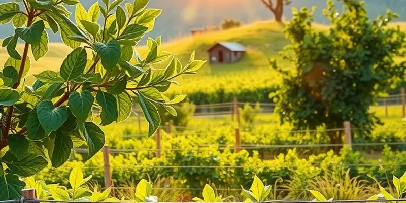 A beautiful orchard filled with organic produce, highlighting the natural beauty and health of food.