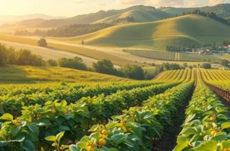 A sunlit field featuring an array of vegetables and fruits ideal for fermentation.