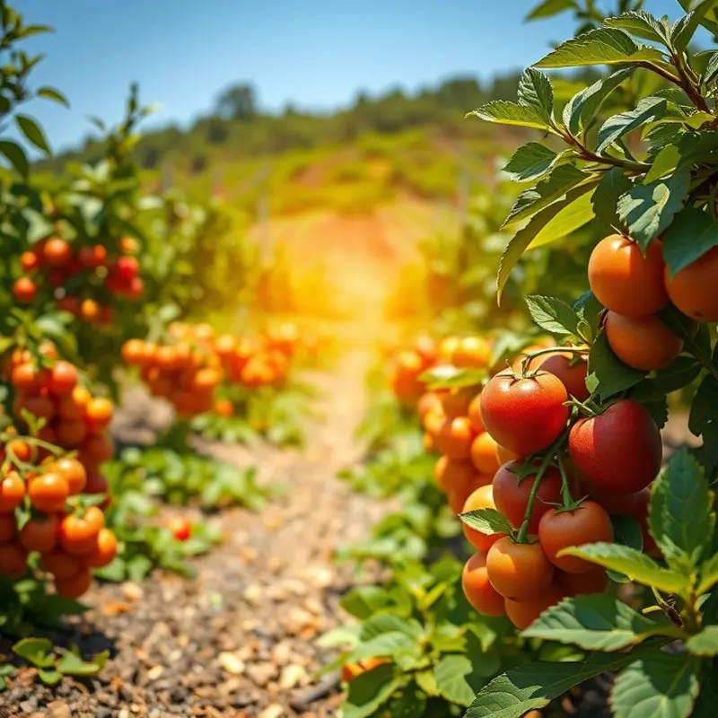 A vibrant field of organic vegetables and fruits representing the nutrients essential for fertility.
