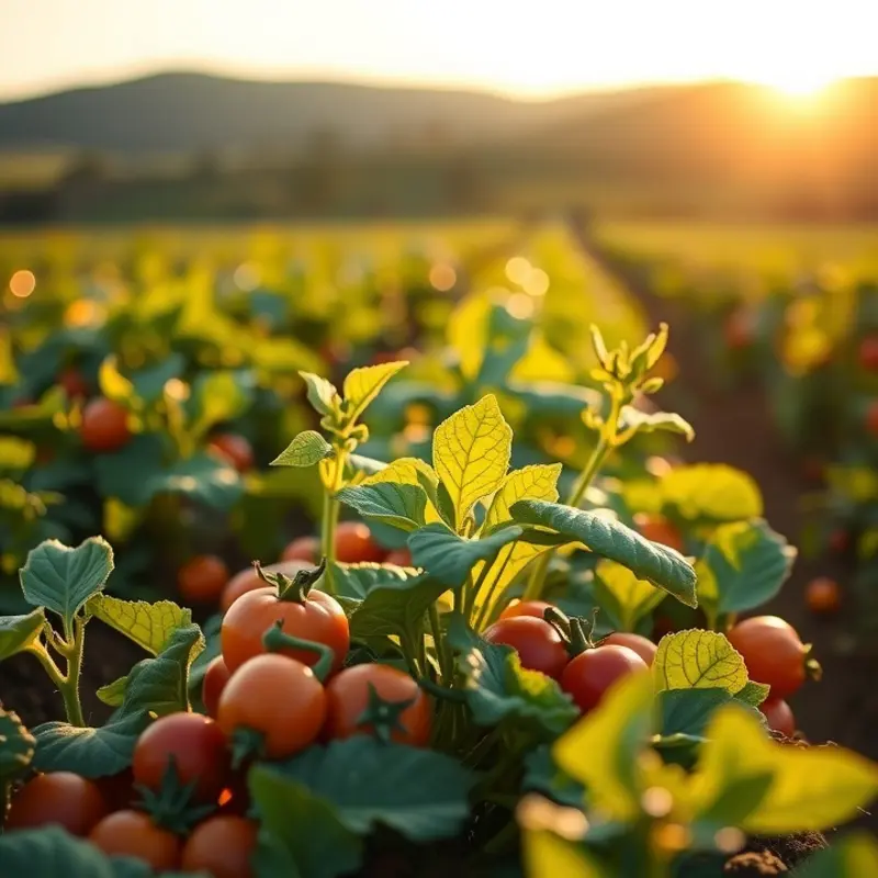 A vibrant field of organic vegetables and fruits representing the nutrients essential for fertility.