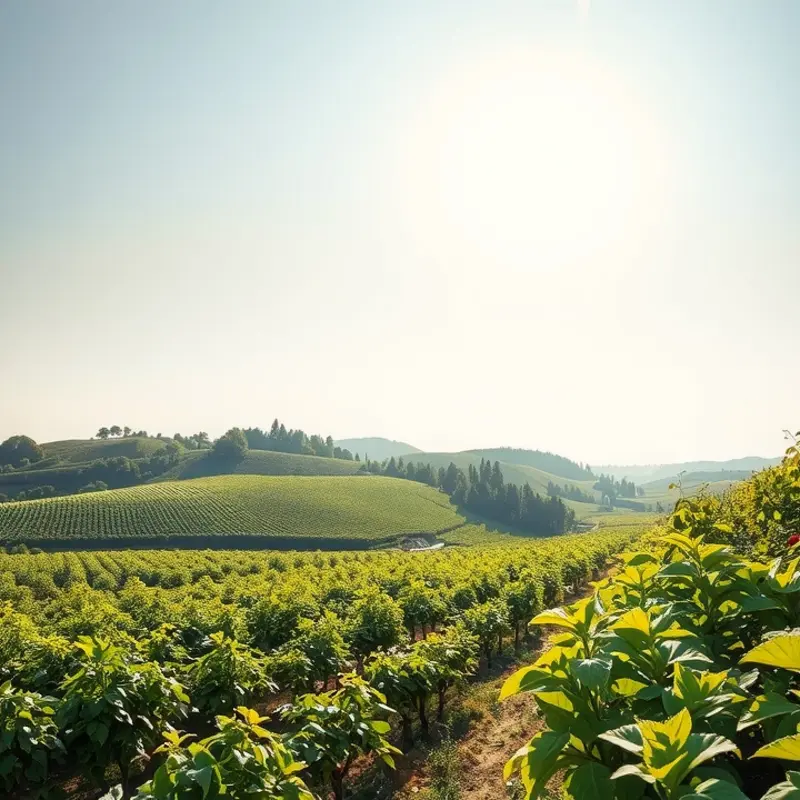 A vibrant field showcasing the bounty of organic fruits and vegetables.