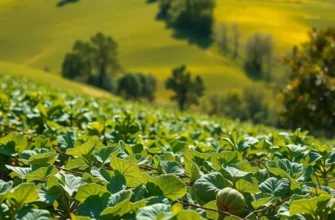 A scenic landscape of organic fruits and vegetables growing naturally, representing healthy nutrition.