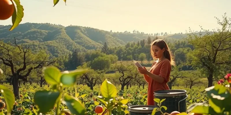 A scenic view of a sunlit field filled with vibrant vegetables and fruits representing food preservation practices.