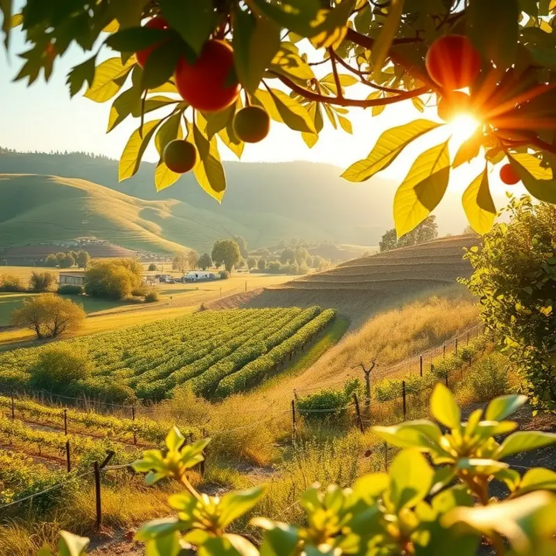 A sunlit orchard showcasing the abundance of nature’s bounty.