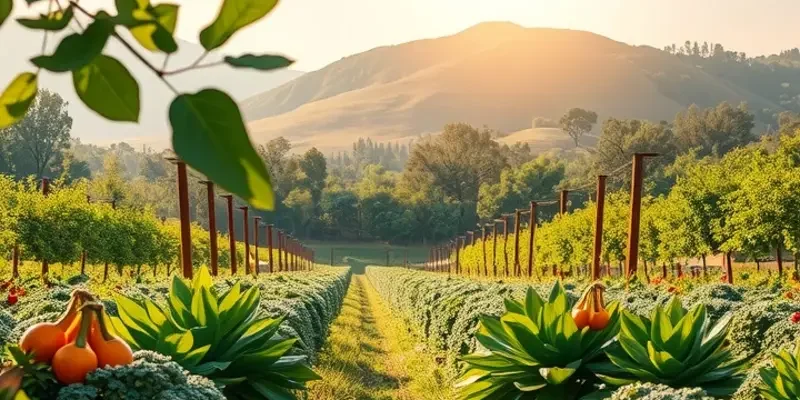 A lush field filled with vibrant vegetables and fruits, highlighting the theme of healthy food storage.