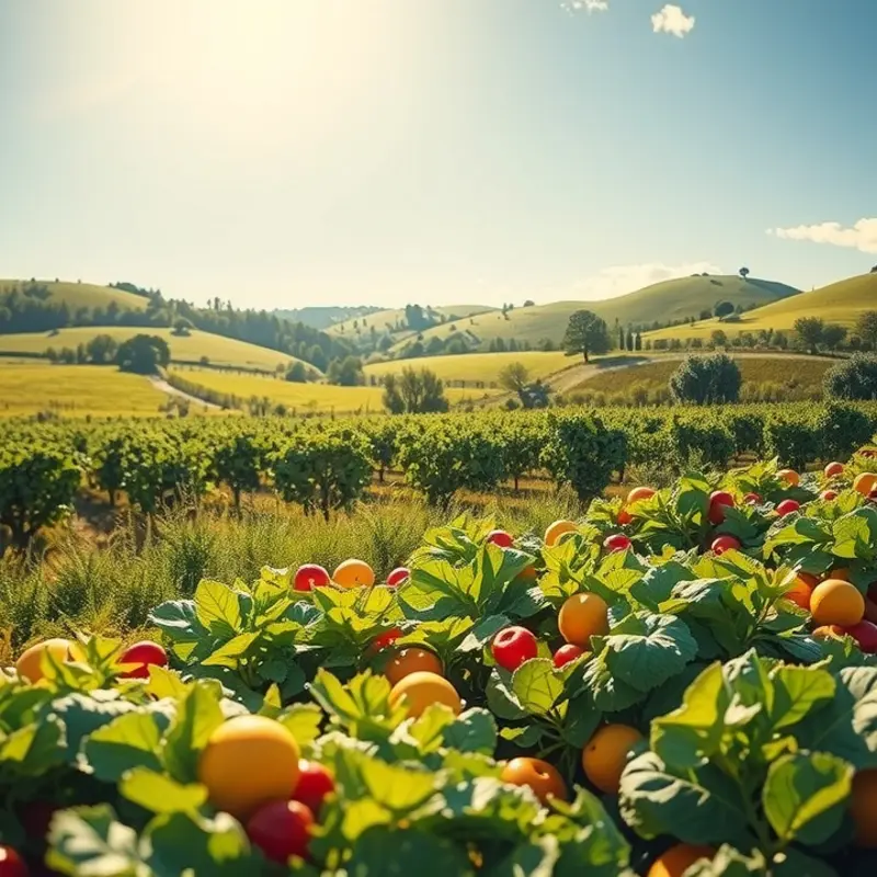 An idyllic orchard showcasing the essence of fresh produce.