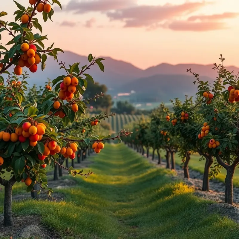 A bountiful sunlit field showcasing vibrant vegetables and fruits.