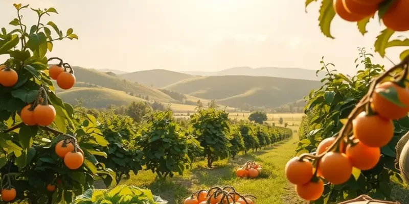 A scenic view of a natural field filled with fresh vegetables, highlighting organic cooking.