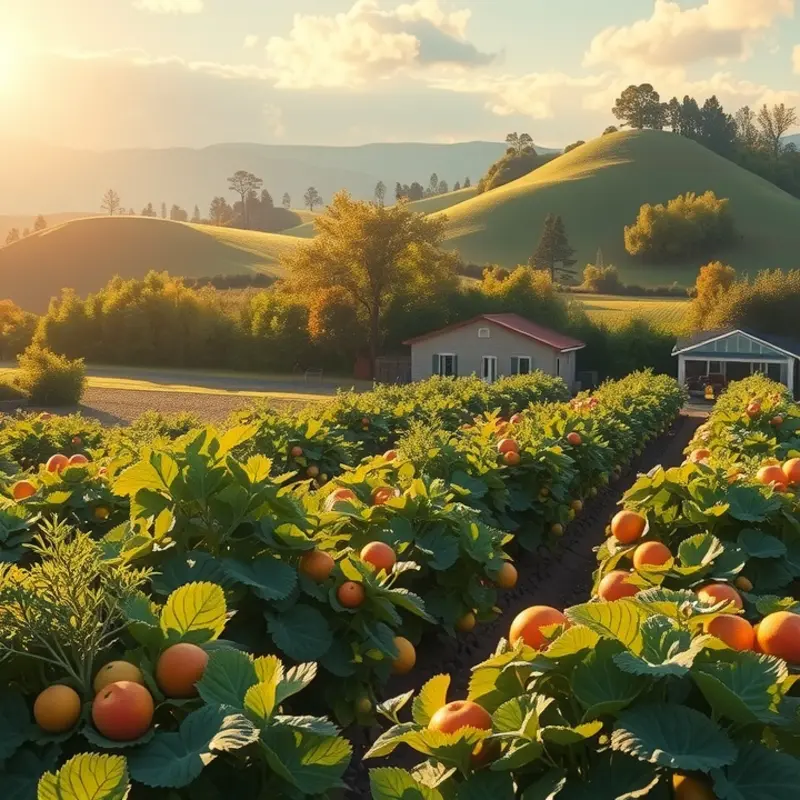 A serene landscape depicting the natural beauty of organic produce.