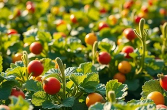 A bright and colorful landscape of organic vegetables growing naturally, symbolizing healthy culinary practices.