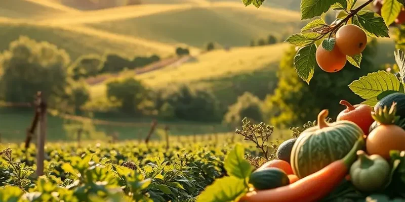 Scenic sunset field embodying vibrant nutrition through a natural landscape.