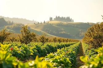 A stunning sunlit landscape filled with various organic vegetables and healthy produce.