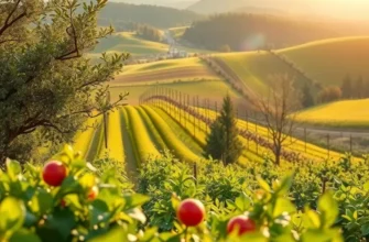 Scenic view of an orchard rich with fruits and vegetables