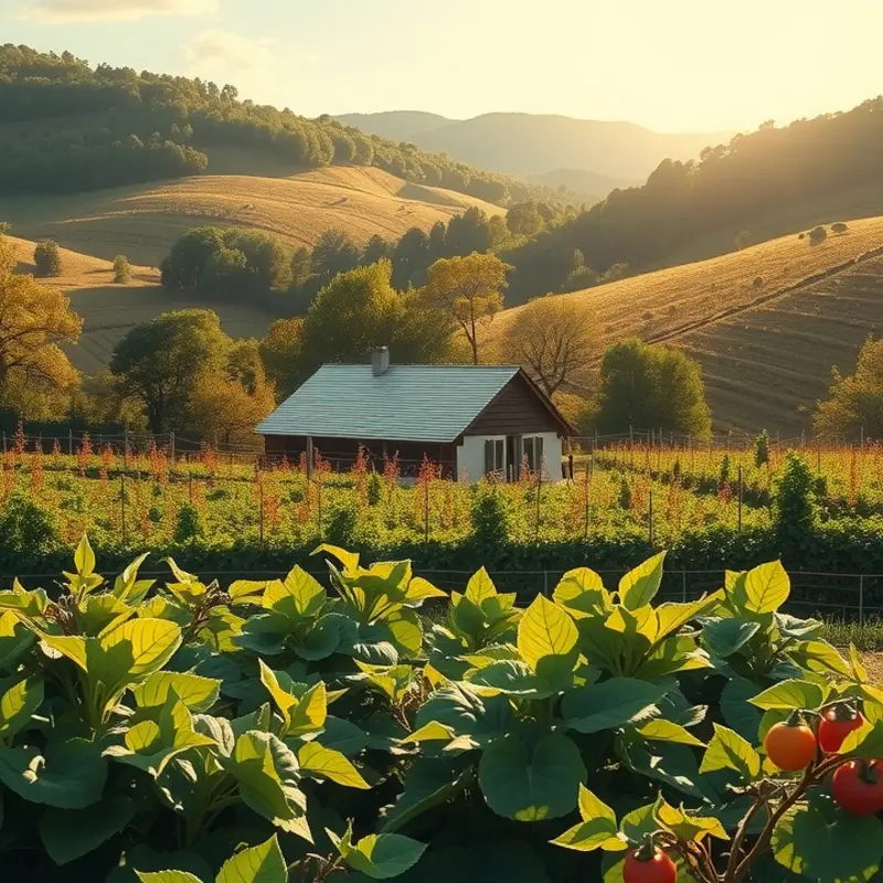 A sunlit organic farm showcasing the essence of natural nutrition.