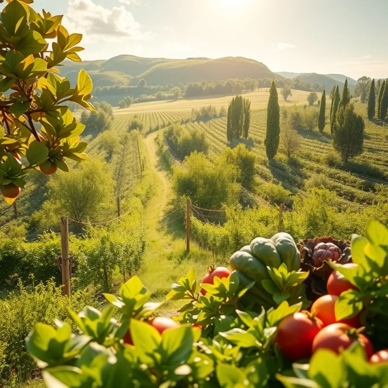 A picturesque landscape showcasing natural abundance, symbolizing nutrition for immunity.