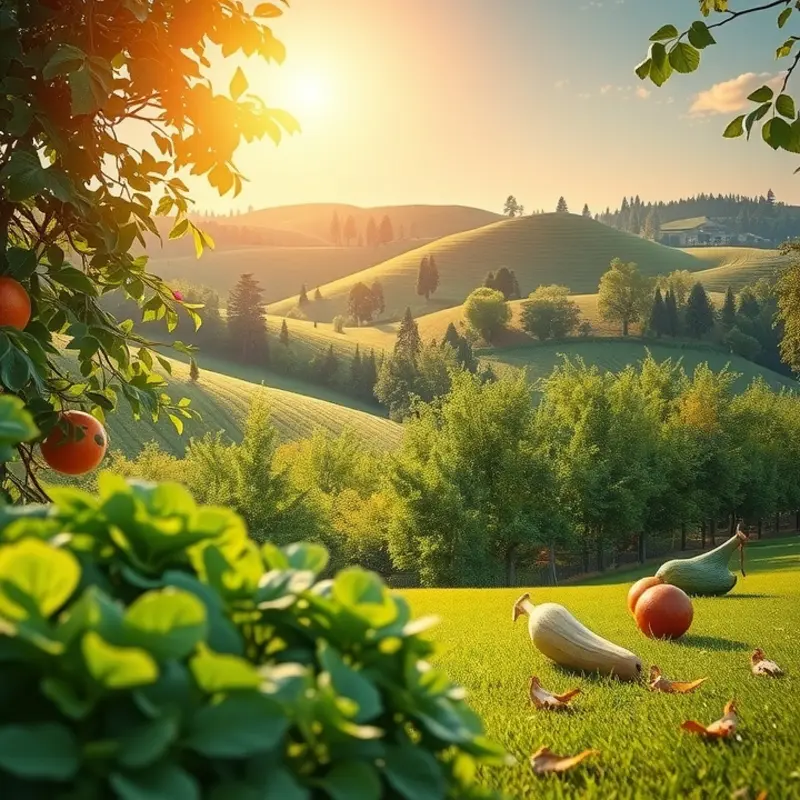 A picturesque landscape showcasing natural abundance, symbolizing nutrition for immunity.