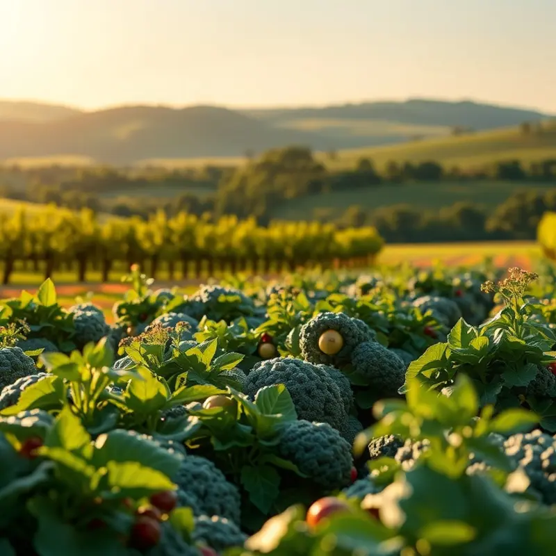 A vibrant sunlit field showcasing the abundance of natural produce.