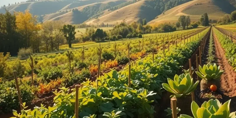 Vibrant field of produce representing healthy eating choices and the natural origins of margarine.
