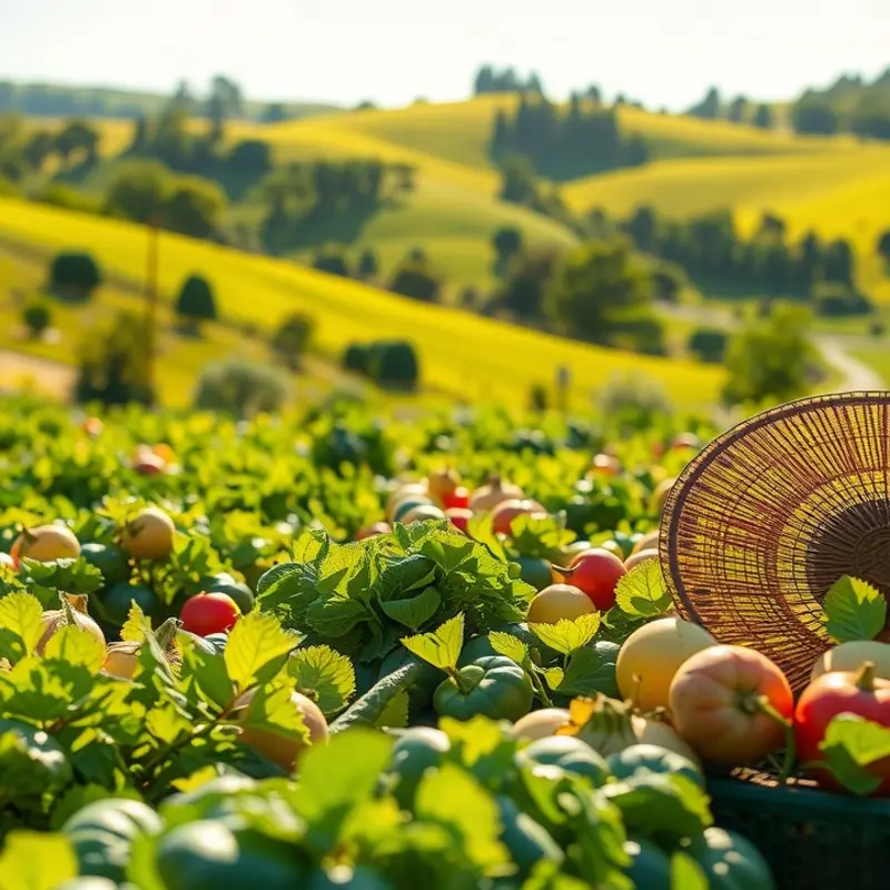 A vibrant garden full of organic produce showcasing the beauty of fresh ingredients.