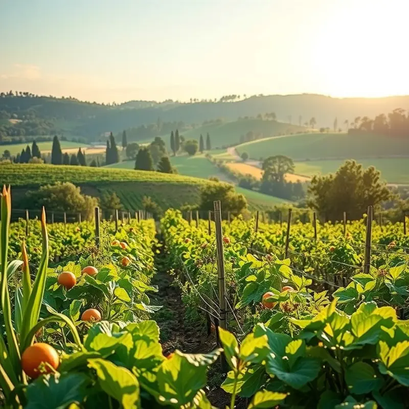 A vibrant landscape showcasing healthy produce in its natural setting.