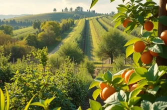 A picturesque field showcasing a variety of natural fruits and vegetables.