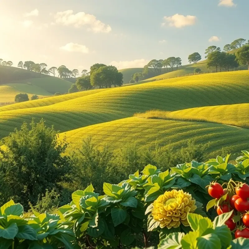 Lush orchard representing natural nourishment.