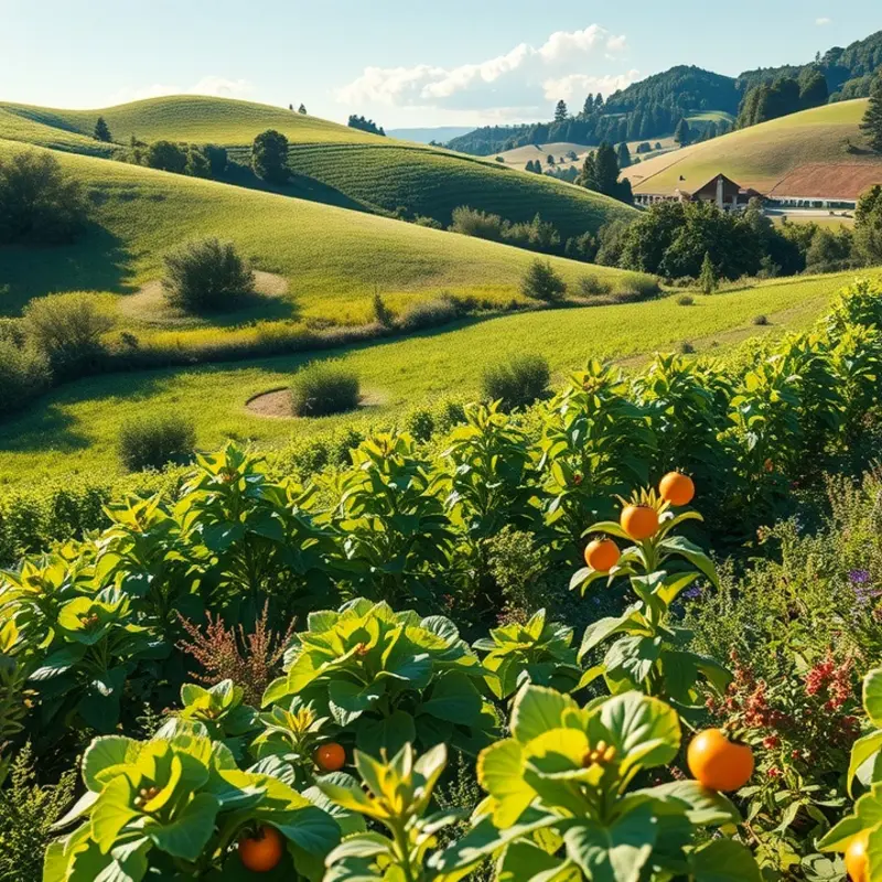 A serene landscape highlighting nature’s bounty.