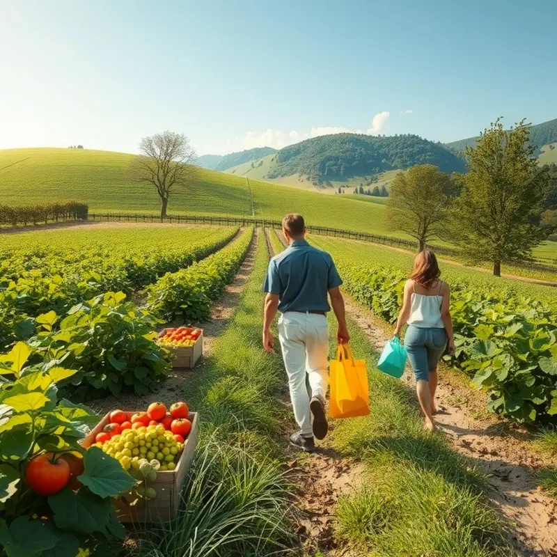 A sunlit orchard showcasing vibrant fruits and vegetables, symbolizing the freshness of clean eating.