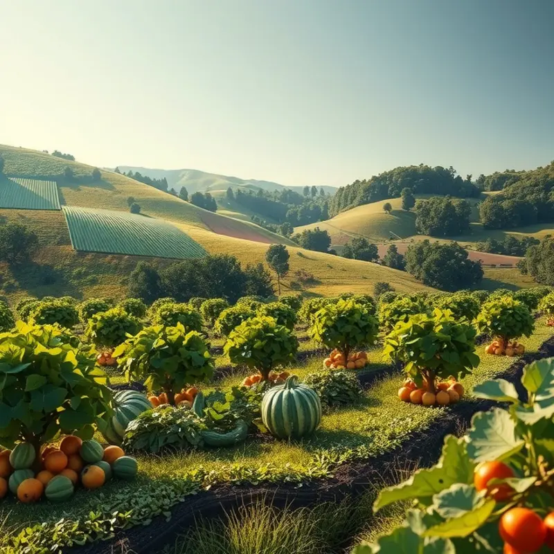 A vibrant orchard showcasing fresh organic produce.