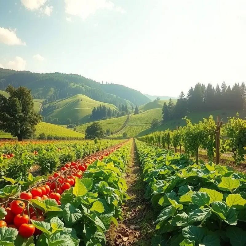 A vibrant sunlit orchard showcasing fresh produce, symbolizing the bounty of healthy meal options.