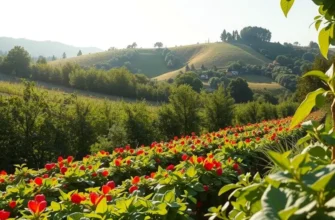 A picturesque sunlit field representing the abundance and freshness connected to tea culture.