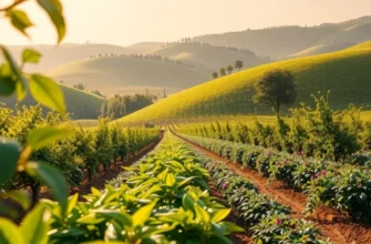 A beautiful and vibrant landscape showcasing healthy fruits and vegetables in a natural setting.