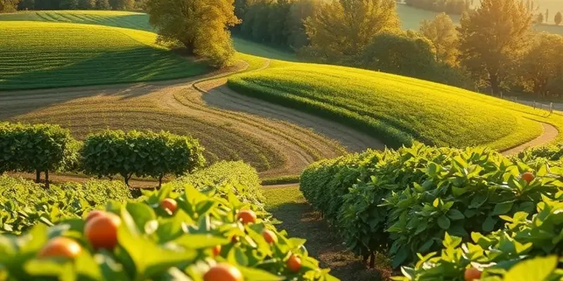 A vibrant field showcasing an array of fruits and vegetables, illustrating the richness of nature's sweetening solutions.