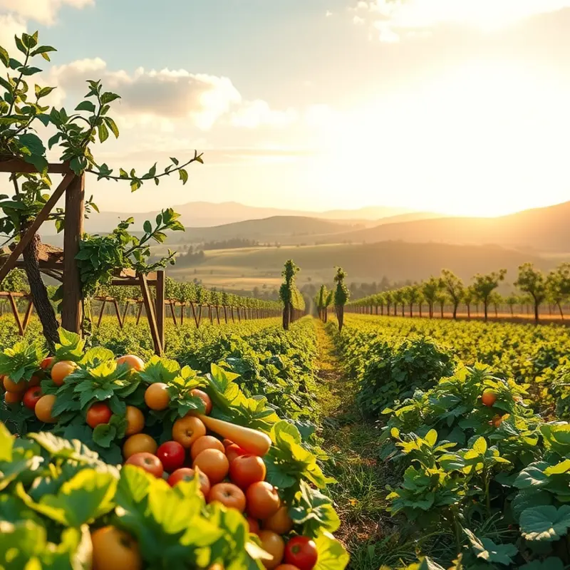 A vibrant landscape showcasing the fresh bounty of nature.