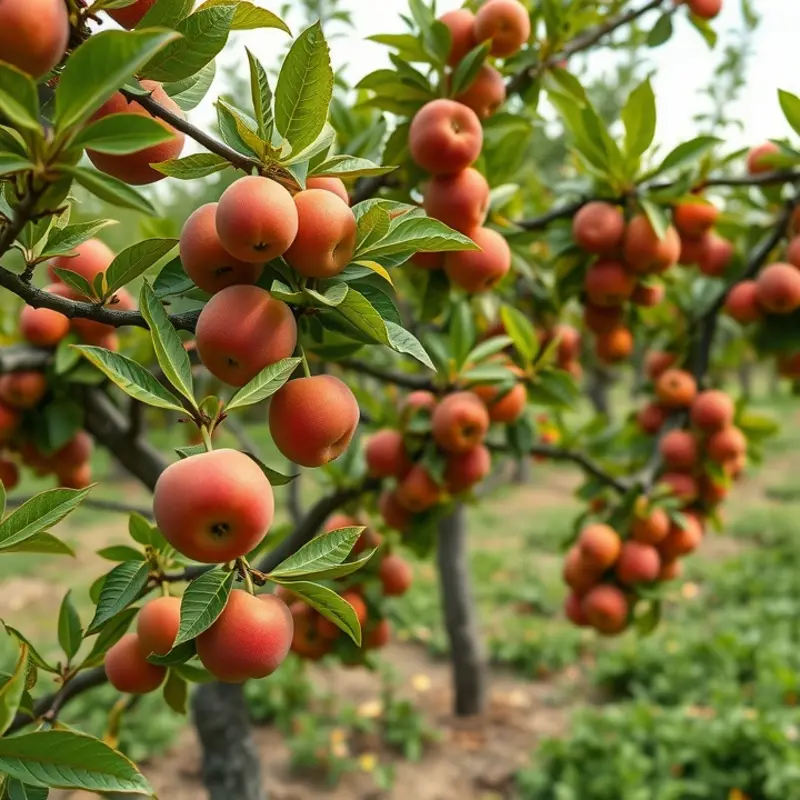 A radiant sunlit field brimming with organic fruits and vegetables, reminiscent of a wholesome food environment.