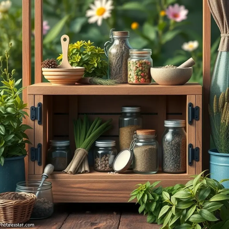 A sunlit garden showcasing a vibrant array of fresh herbs.