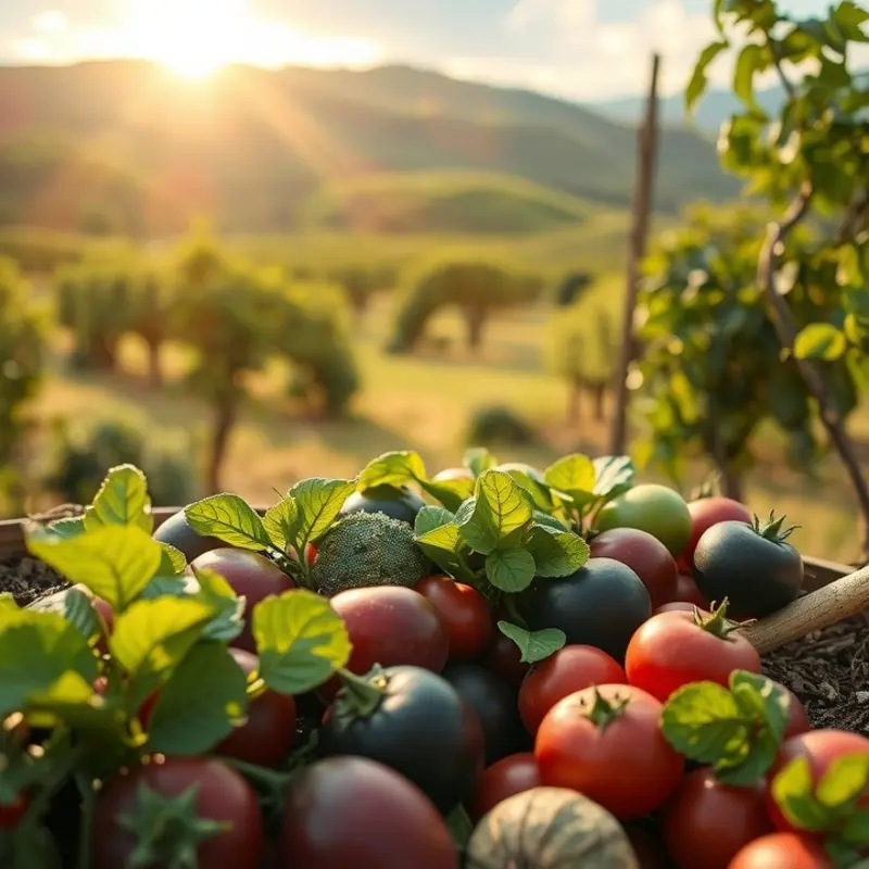 A vibrant landscape showcasing healthy produce in its natural setting.