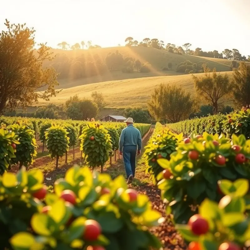 A vibrant orchard showcasing the beauty of fruits as a source of simple carbohydrates.