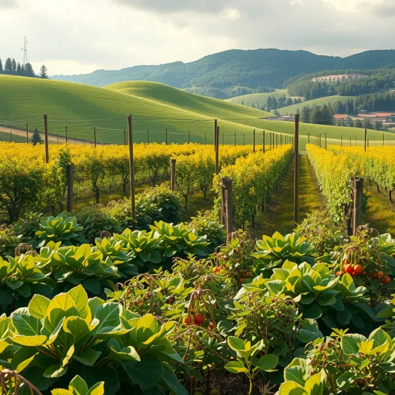 A vibrant orchard illustrating healthy produce growing naturally.