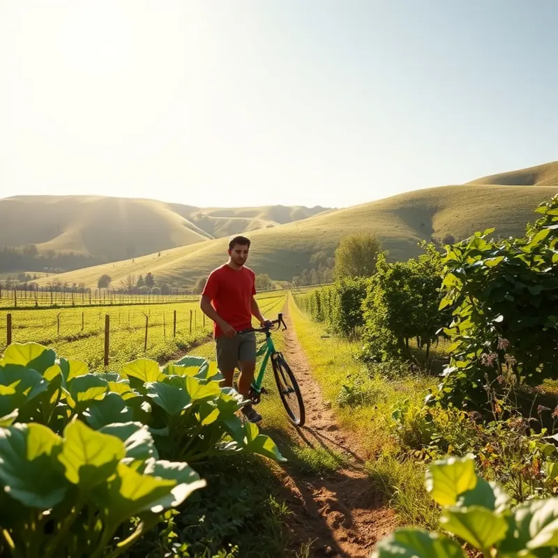 A sunlit field showcasing vibrant vegetables and fruits, emphasizing the importance of quality cooking oils in nutrition.