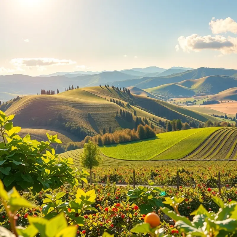 A vibrant orchard showcasing organic produce.
