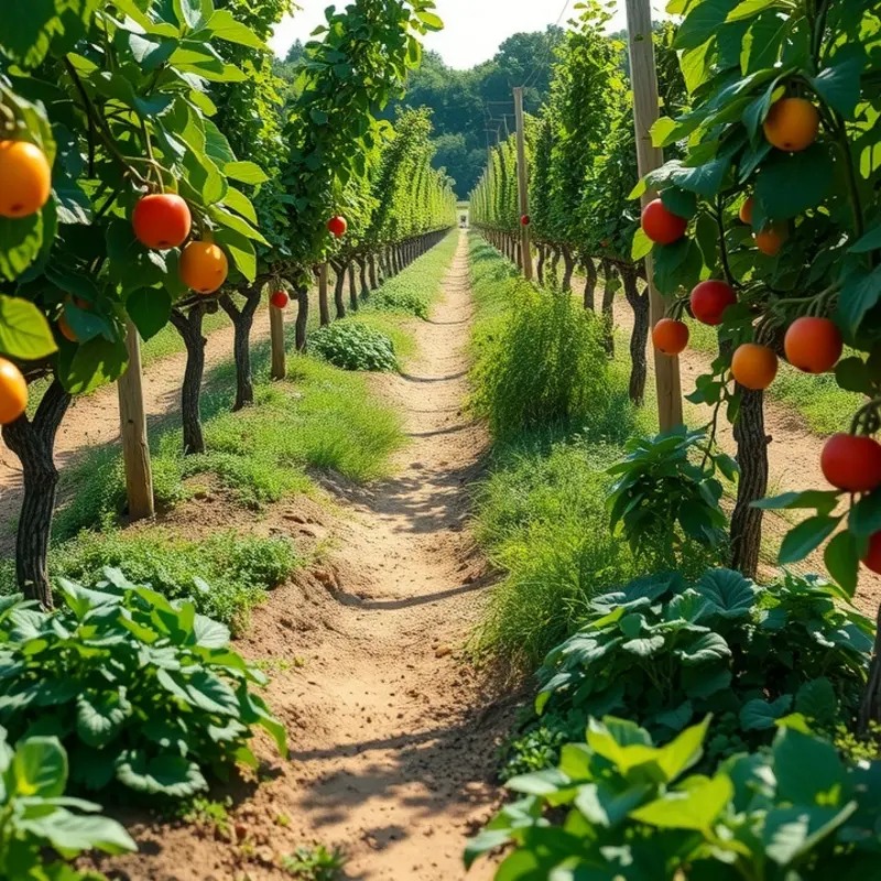 An abundant orchard showcasing vibrant organic produce.