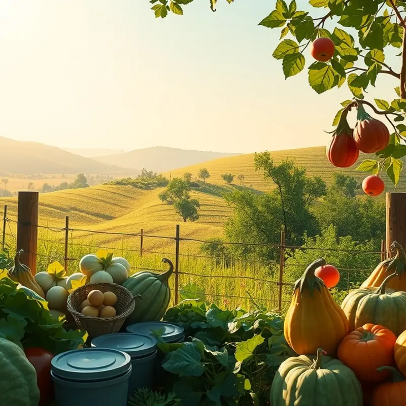A sunlit field brimming with fresh organic produce, exemplifying nature’s bounty.